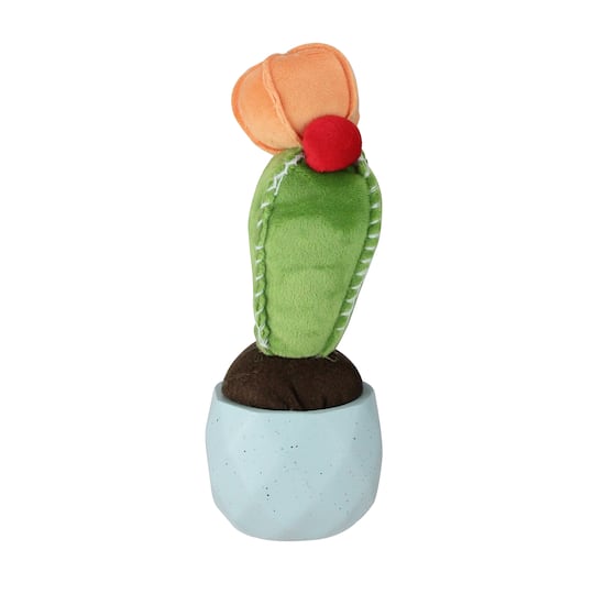 9.75" Artificial Flowering Cactus in Blue Pot By Northlight in Green | 9.75" x 3.5" x 3.5" | Michaels®